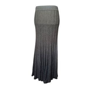Vintage Y2K Textured Gray Wool-Blend Skirt Large
